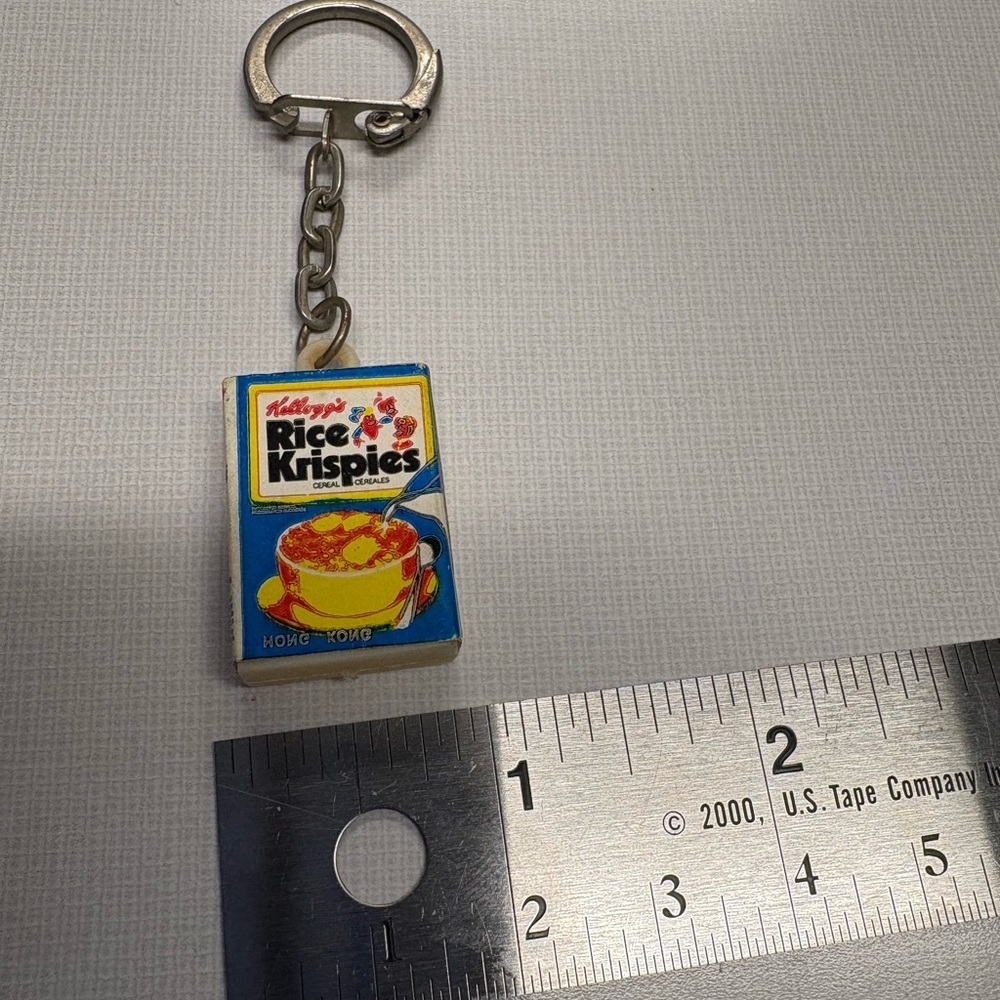 Vtg 1970’s Kellogg’s Rice Krispies Premium Giveaway Cereal Box Key Fob Keychain